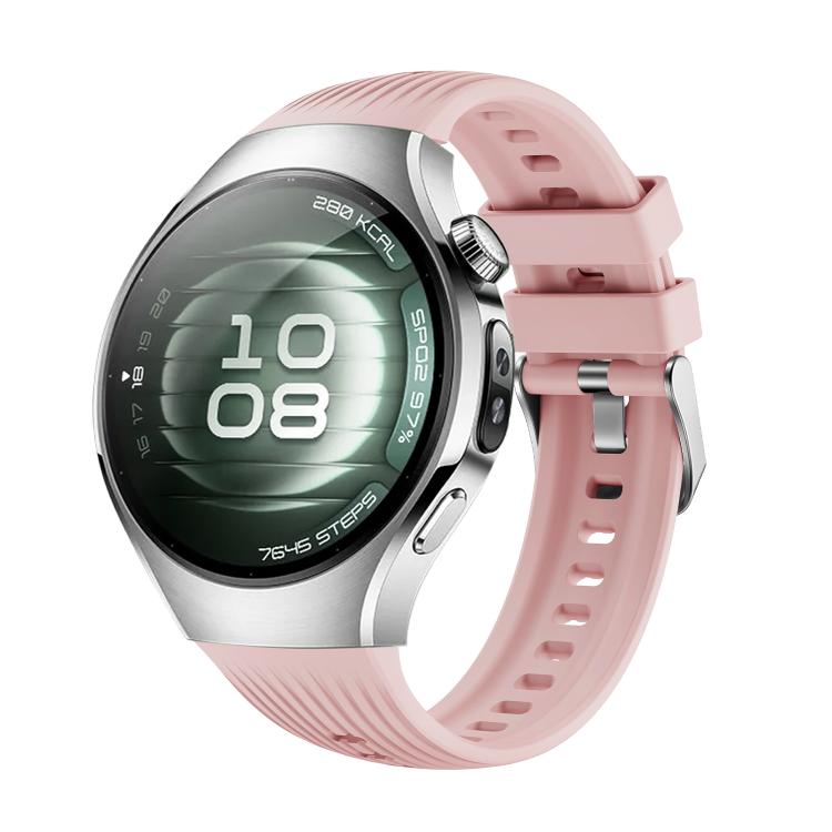 For Huawei Watch 5 42mm Vertical Silicone Watch Band(Pink) by bashfashion