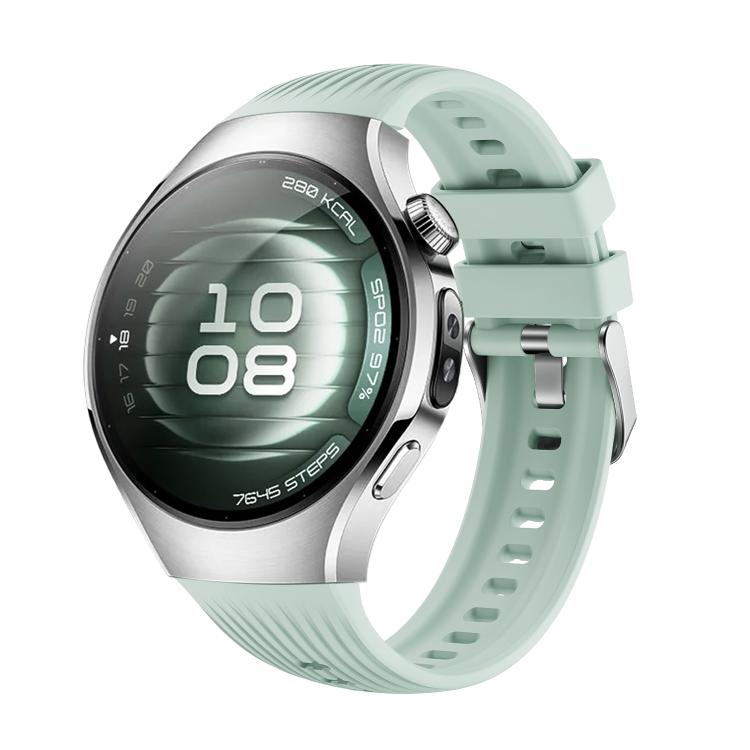 For Huawei Watch 5 42mm Vertical Silicone Watch Band(Light Green) by bashfashion