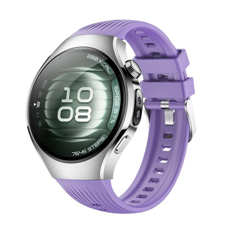 For Huawei Watch 5 42mm Vertical Silicone Watch Band(Lilac) by bashfashion