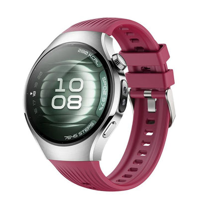For Huawei Watch 5 42mm Vertical Silicone Watch Band(Wine Red) by bashfashion
