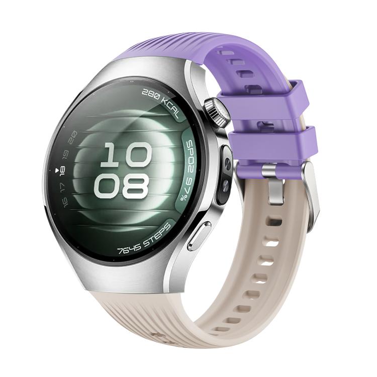 For Huawei Watch 5 42mm Vertical Silicone Watch Band(Starlight Purple) by bashfashion