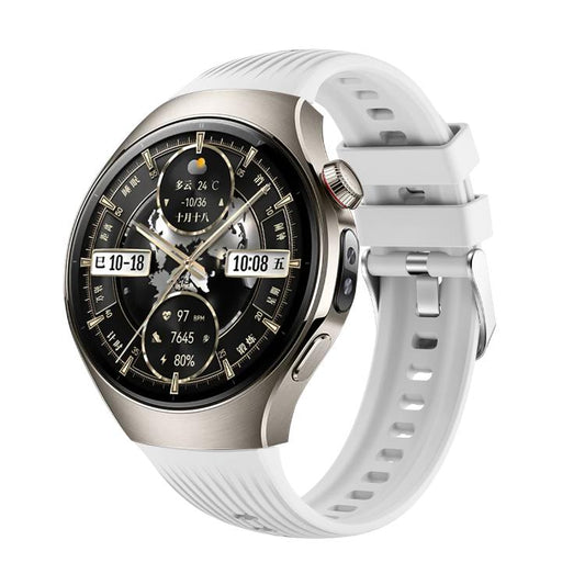 For Huawei Watch 5 46mm Vertical Silicone Watch Band(White) by bashfashion