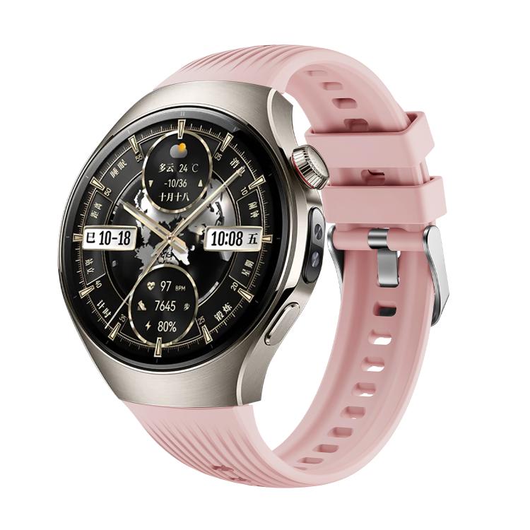 For Huawei Watch 5 46mm Vertical Silicone Watch Band(Pink) by bashfashion