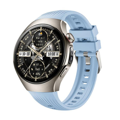 For Huawei Watch 5 46mm Vertical Silicone Watch Band(Light Blue) by bashfashion