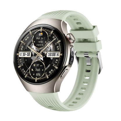 For Huawei Watch 5 46mm Vertical Silicone Watch Band(Official Green) by bashfashion