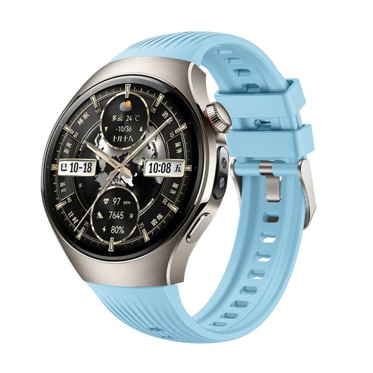 For Huawei Watch 5 46mm Vertical Silicone Watch Band(Cloudy Blue) by bashfashion