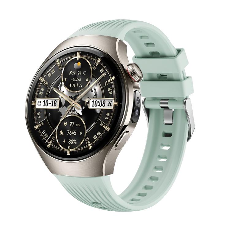 For Huawei Watch 5 46mm Vertical Silicone Watch Band(Light Green) by bashfashion