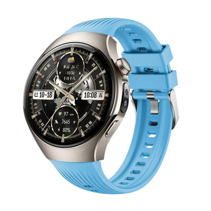 For Huawei Watch 5 46mm Vertical Silicone Watch Band(Sky Blue) by bashfashion