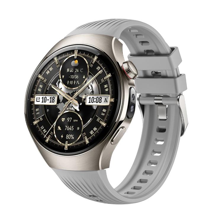 For Huawei Watch 5 46mm Vertical Silicone Watch Band(Gray) by bashfashion