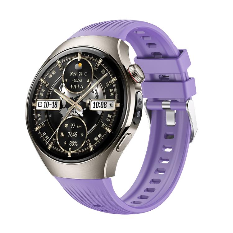 For Huawei Watch 5 46mm Vertical Silicone Watch Band(Lilac) by bashfashion