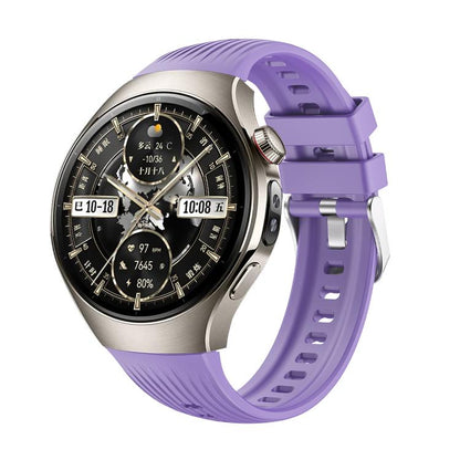 For Huawei Watch 5 46mm Vertical Silicone Watch Band(Lilac) by bashfashion