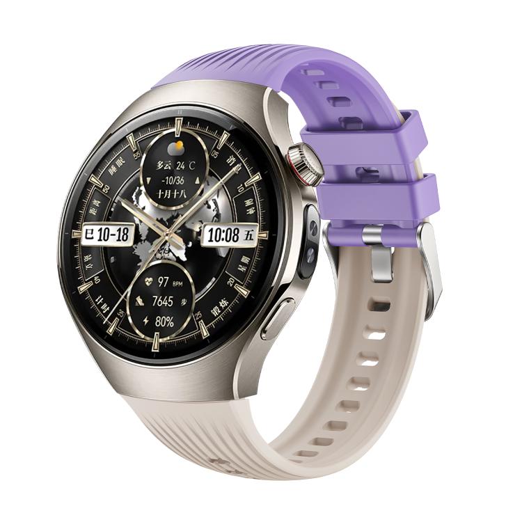 For Huawei Watch 5 46mm Vertical Silicone Watch Band(Starlight Purple) by bashfashion