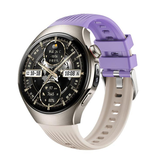 For Huawei Watch 5 46mm Vertical Silicone Watch Band(Starlight Purple) by bashfashion