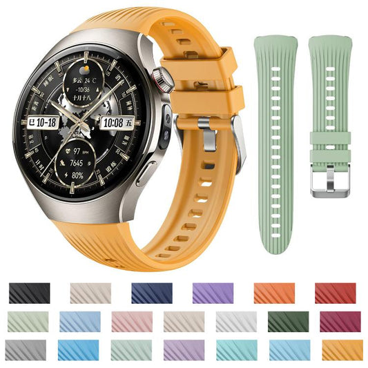 For Huawei Watch 5 46mm Vertical Silicone Watch Band(Wilderness Green) by bashfashion