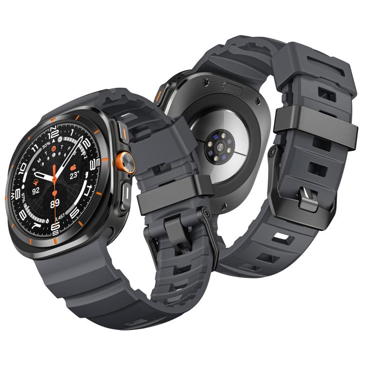 For Samsung Galaxy Watch Ultra 47mm / Ultra 2025 Wild Trail Silicone Sports Watch Band(Charcoal Black) by bashfashion