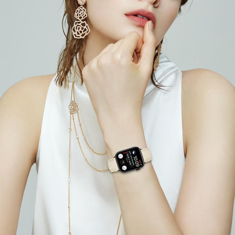 For Apple Watch 46mm / 49mm / 45mm / 44mm Lychee Texture Black Turtle Back Buckle Leather Watch Band(Pink) by bashfashion