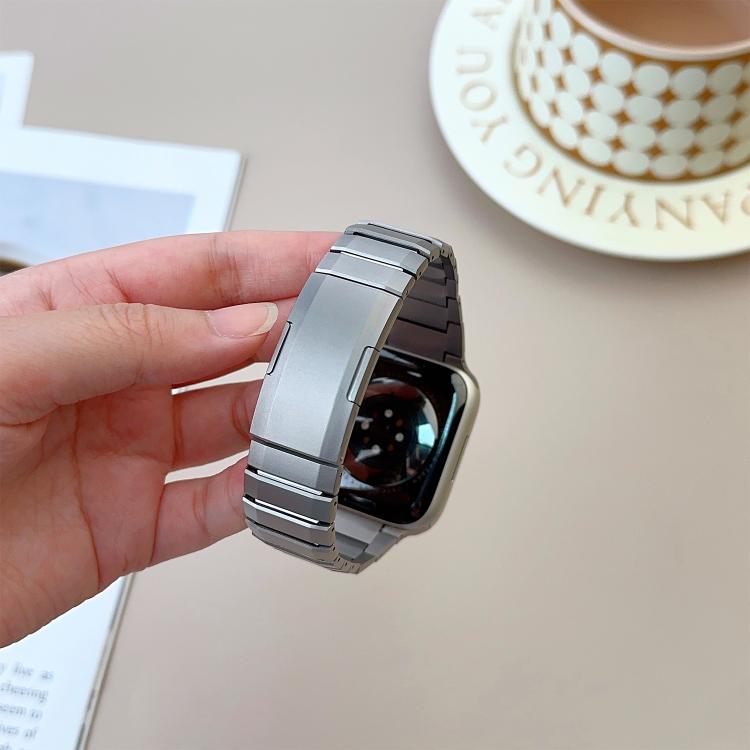 For Apple Watch 46mm / 49mm / 45mm / 44mm Curved Side Detachable Stainless Steel Watch Band(Titanium) by bashfashion