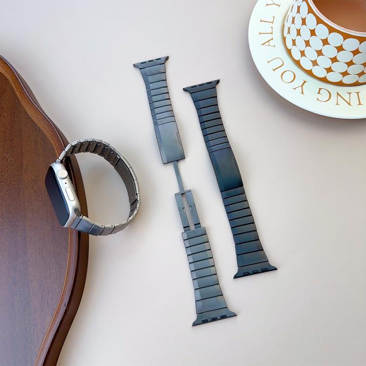 For Apple Watch 46mm / 49mm / 45mm / 44mm Curved Side Detachable Stainless Steel Watch Band(Titanium) by bashfashion