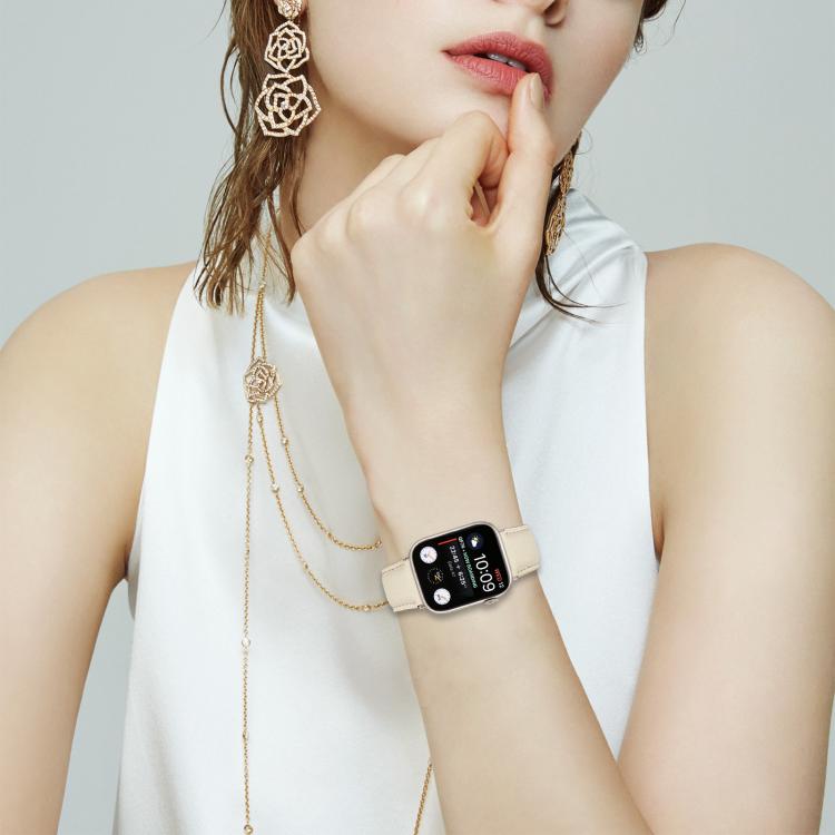 For Apple Watch 46mm / 49mm / 45mm / 44mm Lychee Texture Starlight Turtle Back Buckle Leather Watch Band(Pink) by bashfashion