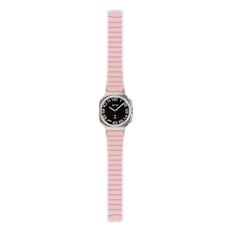For Samsung Galaxy Watch Ultra 47mm / Ultra 2025 Magnetic Two Color Silicone Watch Band(Pink Starlight) by bashfashion