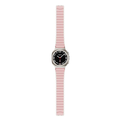 For Samsung Galaxy Watch Ultra 47mm / Ultra 2025 Magnetic Two Color Silicone Watch Band(Pink Starlight) by bashfashion