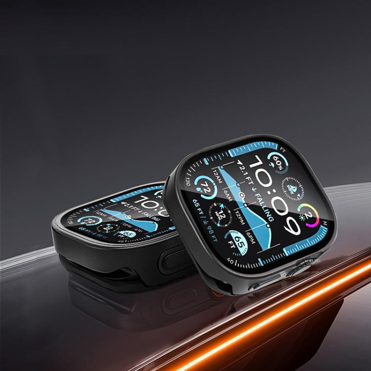 For Apple Watch Ultra 3 / 2 / 1 49mm Tempered Film Integrated Aluminum Watch Case(Black) by bashfashion