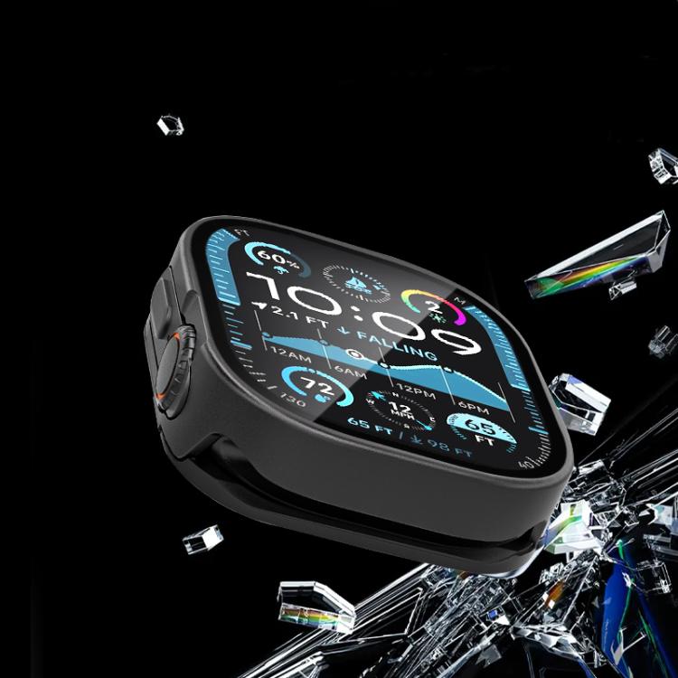 For Apple Watch Ultra 3 / 2 / 1 49mm Tempered Film Integrated Aluminum Watch Case(Black) by bashfashion