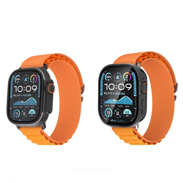 For Apple Watch Ultra 3 / 2 / 1 49mm Tempered Film Integrated Aluminum Watch Case(Black) by bashfashion