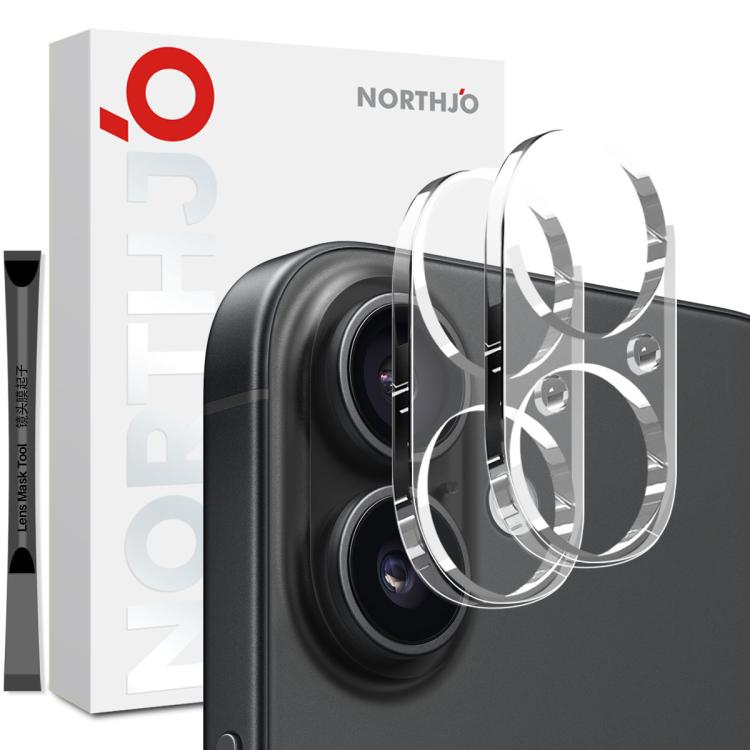 For iPhone 17 2pcs NORTHJO Camera Lens Protector 3D HD Tempered Glass Film(Clear) by NORTHJO