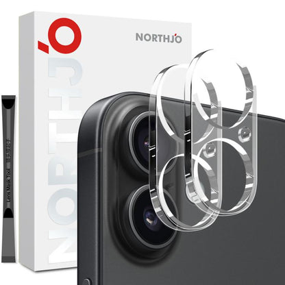 For iPhone 17 2pcs NORTHJO Camera Lens Protector 3D HD Tempered Glass Film(Clear) by NORTHJO