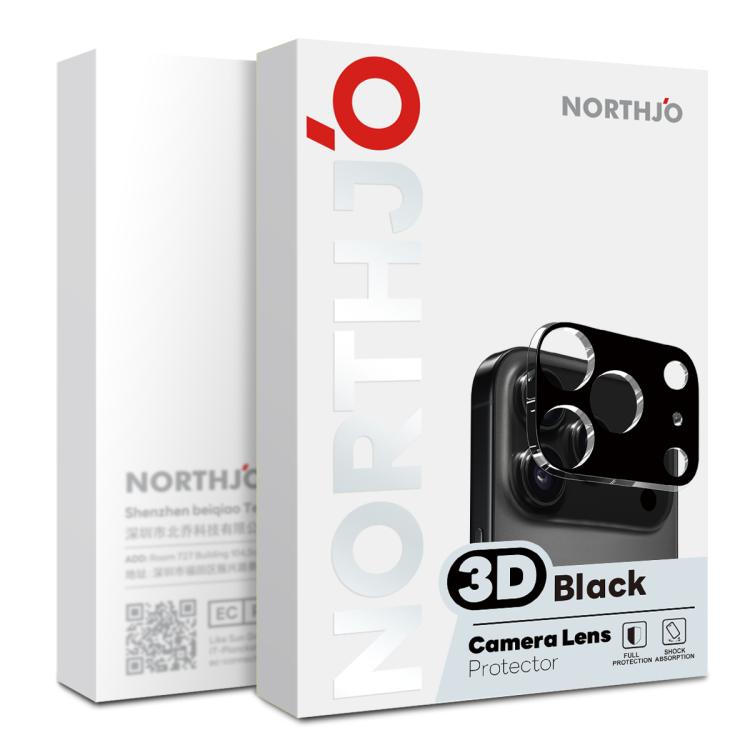 For iPhone 17 2pcs NORTHJO Camera Lens Protector 3D HD Tempered Glass Film(Black) by NORTHJO