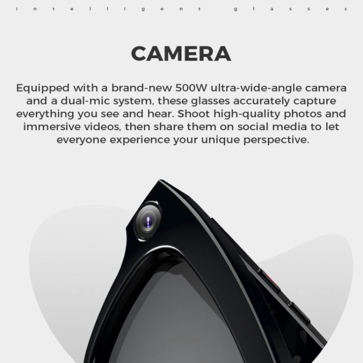 M01 Smart Glasses, with HD Camera, Support Bluetooth Call, AI Intelligent Translation(White) by bashfashion