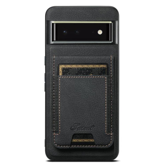 For Google Pixel 6 Suteni H17 Litchi Texture Leather Magnetic Detachable Wallet Phone Case(Black) by Suteni