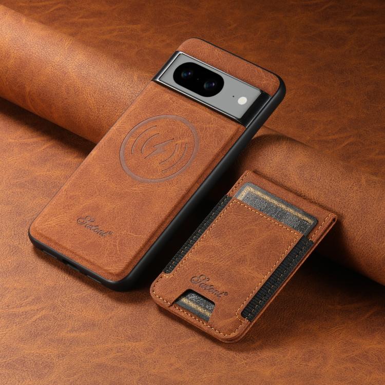 For Google Pixel 6 Suteni H17 Litchi Texture Leather Magnetic Detachable Wallet Phone Case(Khaki) by Suteni