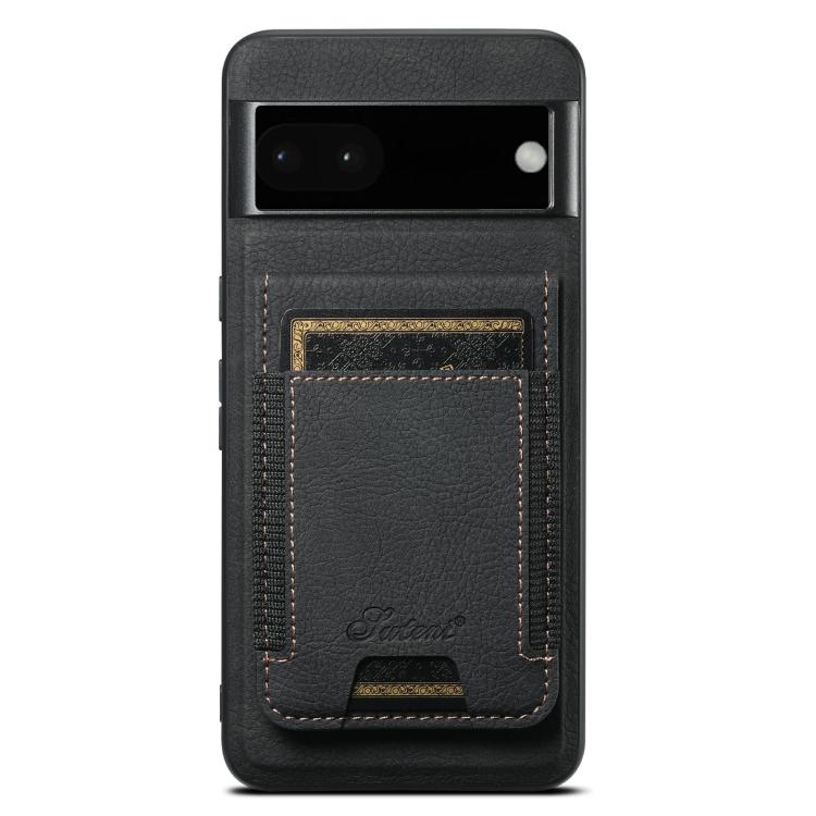 For Google Pixel 6a Suteni H17 Litchi Texture Leather Magnetic Detachable Wallet Phone Case(Black) by Suteni