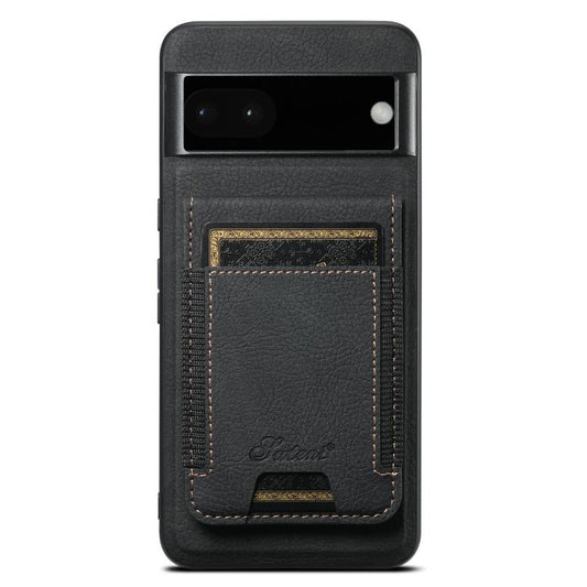 For Google Pixel 6a Suteni H17 Litchi Texture Leather Magnetic Detachable Wallet Phone Case(Black) by Suteni