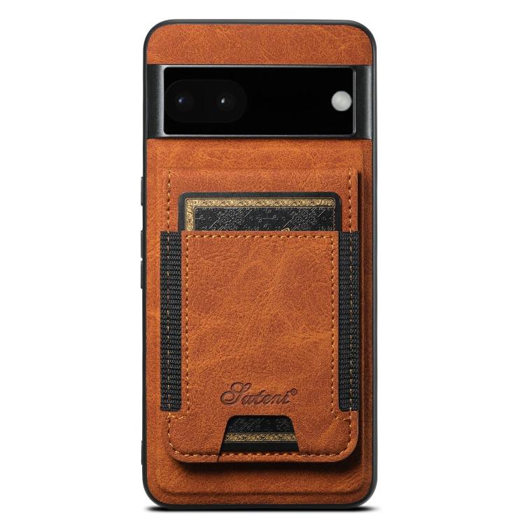 For Google Pixel 6a Suteni H17 Litchi Texture Leather Magnetic Detachable Wallet Phone Case(Khaki) by Suteni