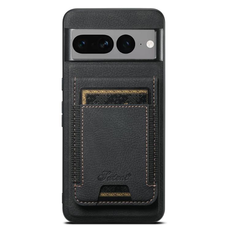 For Google Pixel 7 Pro Suteni H17 Litchi Texture Leather Magnetic Detachable Wallet Phone Case(Black) by Suteni