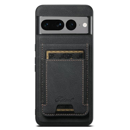 For Google Pixel 7 Pro Suteni H17 Litchi Texture Leather Magnetic Detachable Wallet Phone Case(Black) by Suteni