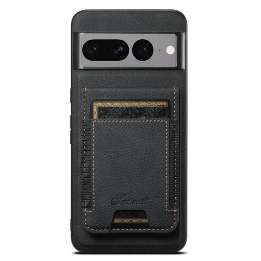 For Google Pixel 7 Pro Suteni H17 Litchi Texture Leather Magnetic Detachable Wallet Phone Case(Black) by Suteni