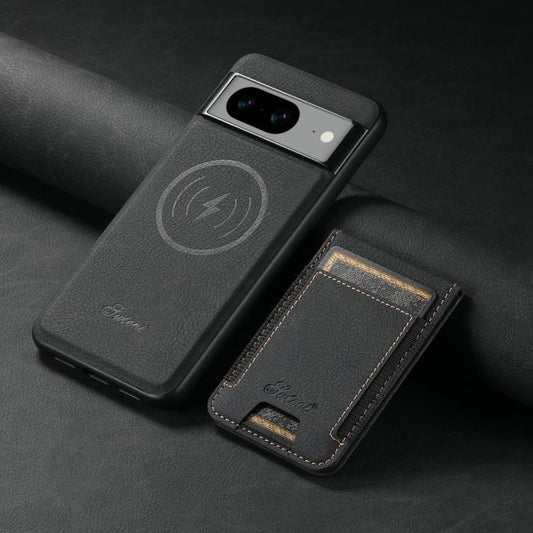For Google Pixel 7 Pro Suteni H17 Litchi Texture Leather Magnetic Detachable Wallet Phone Case(Black) by Suteni