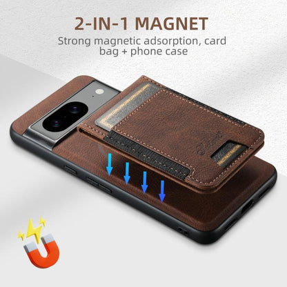 For Google Pixel 7 Pro Suteni H17 Litchi Texture Leather Magnetic Detachable Wallet Phone Case(Brown) by Suteni