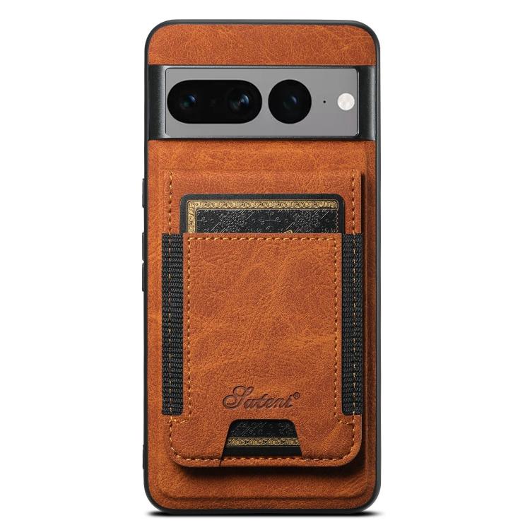 For Google Pixel 7 Pro Suteni H17 Litchi Texture Leather Magnetic Detachable Wallet Phone Case(Khaki) by Suteni