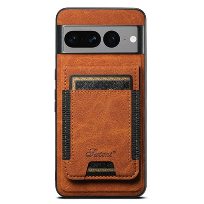 For Google Pixel 7 Pro Suteni H17 Litchi Texture Leather Magnetic Detachable Wallet Phone Case(Khaki) by Suteni