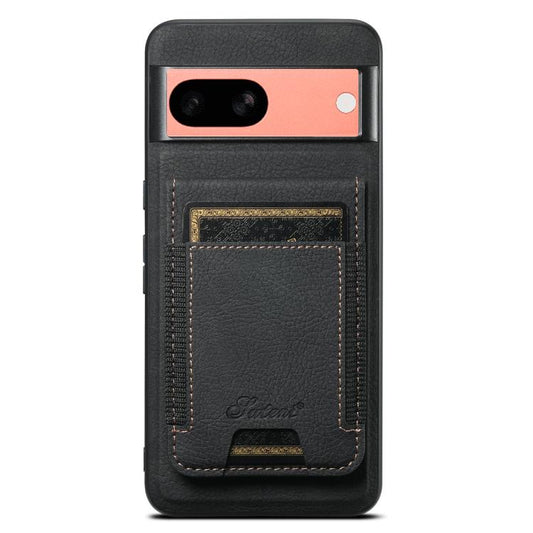 For Google Pixel 7a Suteni H17 Litchi Texture Leather Magnetic Detachable Wallet Phone Case(Black) by Suteni