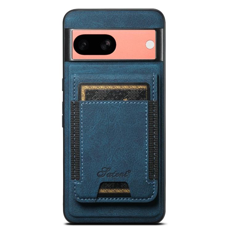 For Google Pixel 7a Suteni H17 Litchi Texture Leather Magnetic Detachable Wallet Phone Case(Blue) by Suteni