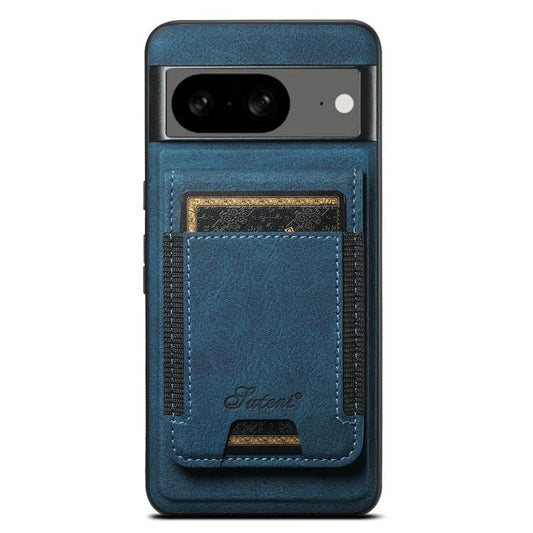 For Google Pixel 8 Suteni H17 Litchi Texture Leather Magnetic Detachable Wallet Phone Case(Blue) by Suteni