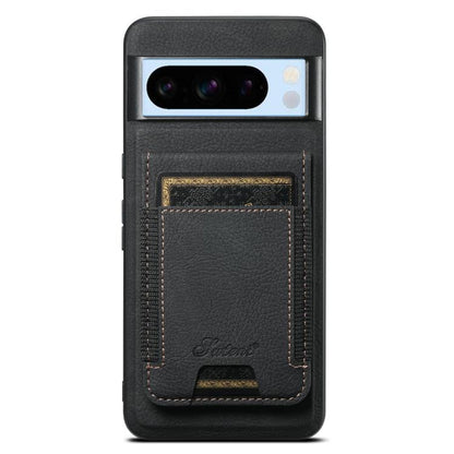 For Google Pixel 8 Pro Suteni H17 Litchi Texture Leather Magnetic Detachable Wallet Phone Case(Black) by Suteni