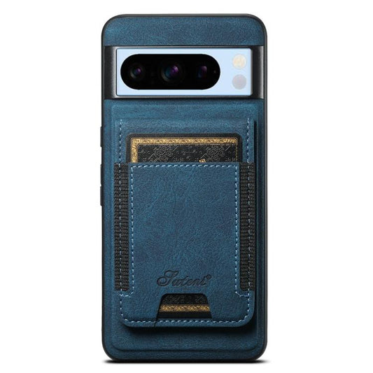 For Google Pixel 8 Pro Suteni H17 Litchi Texture Leather Magnetic Detachable Wallet Phone Case(Blue) by Suteni
