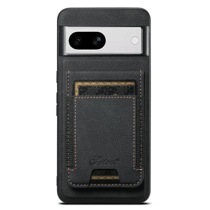 For Google Pixel 8a Suteni H17 Litchi Texture Leather Magnetic Detachable Wallet Phone Case(Black) by Suteni